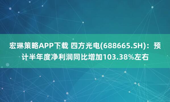 宏琳策略APP下载 四方光电(688665.SH)：预计半年度净利润同比增加103.38%左右